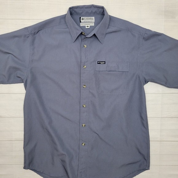 COLUMBIA Mens Blue Button Up Shirt Size Large - Picture 1 of 6
